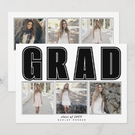 Modern svart klass 2025 GRAD studenten Inbjudningar