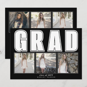 Modern svart klass 2025 GRAD studenten Meddelande