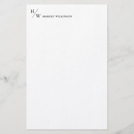 Modern svart, klassiskt monogram-papper  brevpapper