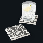 Modern svart kokpunktsutskrift Skriv ut Cowboy Far Stenunderlägg<br><div class="desc">Klassiska och trendig svarta och vita hudfläckar på ko struktur utformar hemdekanter och presenter. Djurtryck på cellprickar</div>