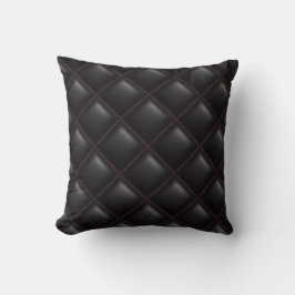 Modern svart läder med citattecken från Geometric  Kudde