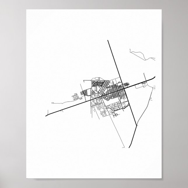 Modern svart linje i Tulum Mexico Karta Poster (Framsidan)