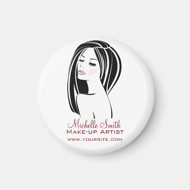 Modern svart Ljus rosa Chic Eyelash Makeup Artist Magnet (Framsidan)
