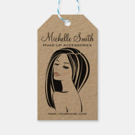 Modern svart Ljus rosa Chic Eyelash Makeup Artist Presentetikett