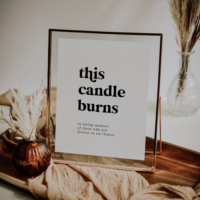 Modern Svart Ljuset Brinner Minnestavla Poster (Skapare uppladdad)