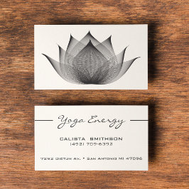 Modern svart Lotus Flower Art-Elegant Unik Yoga Visitkort