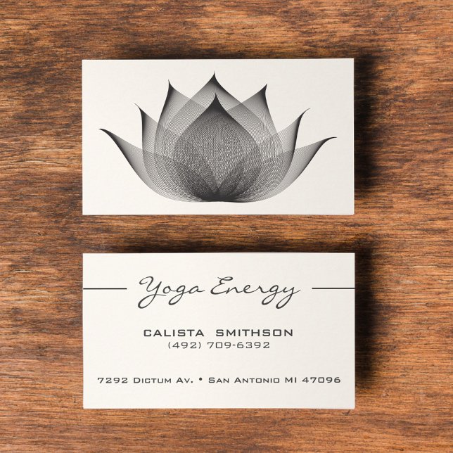 Modern svart Lotus Flower Art-Elegant Unik Yoga Visitkort (Skapare uppladdad)