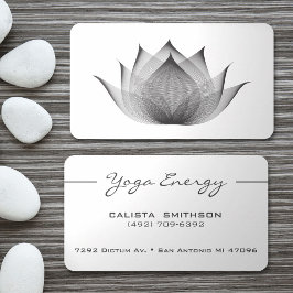 Modern svart Lotus Flower Art-Elegant Unik Yoga Visitkort