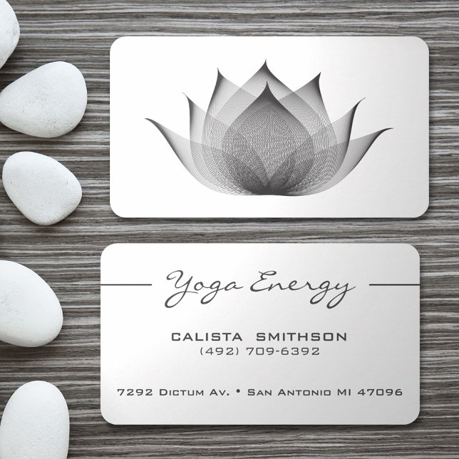 Modern svart Lotus Flower Art-Elegant Unik Yoga Visitkort (Skapare uppladdad)