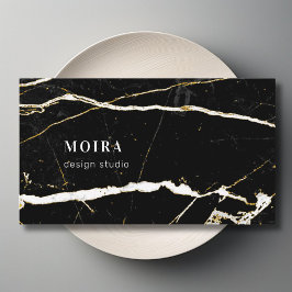 Modern svart marmor visitkort