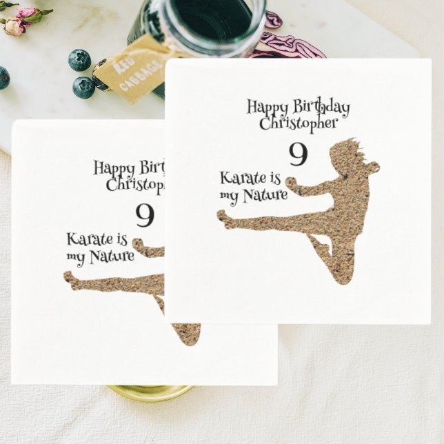 Modern svart martialkonst Karate Barns födelsedag Pappersservett (Skapare uppladdad)