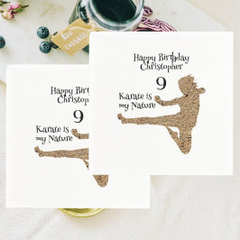 Modern svart martialkonst Karate Barns födelsedag Pappersservett