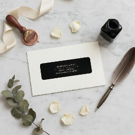 Modern svart minimal returadress för skript returadress etikett