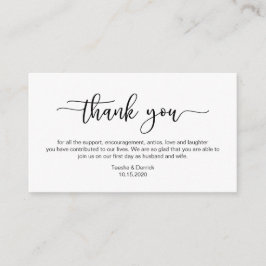 Modern svart minimalism font, Födelsedag Tack Tilläggskort