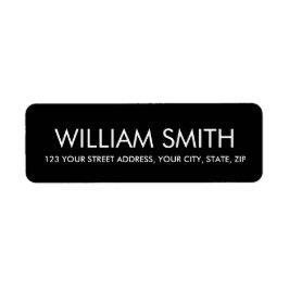 Modern svart minimalistisk elegant returadress etikett