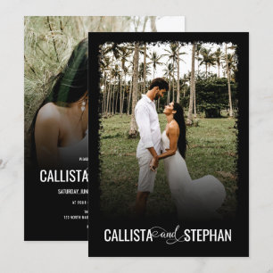 Modern svart, minimalistisk typografi - foto Bröll Inbjudningar