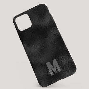 Modern, svart, minimalistiskt texturerat Monogram