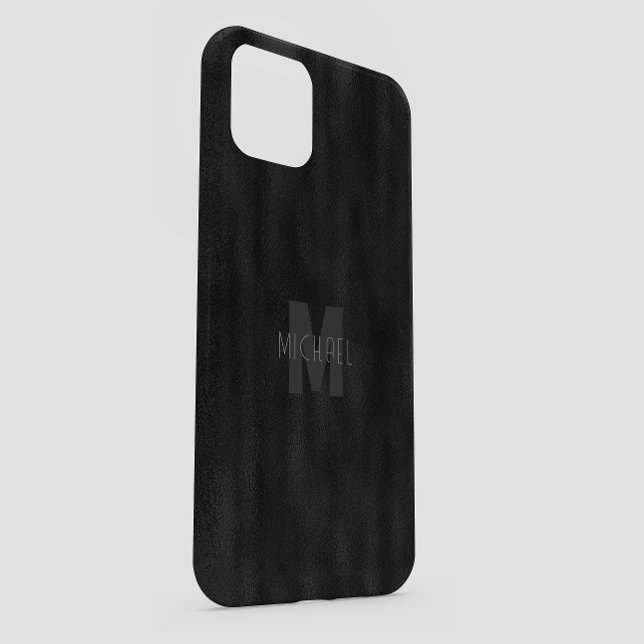 Modern, svart, minimalistiskt texturerat Monogram (Skapare uppladdad)