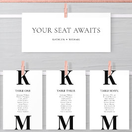 Modern svart minimalistkort för sätesdiagramhuvud inbjudningar