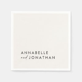 Modern svart minsta contemporary bröllop pappersservett