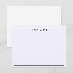 Modern svart monogram-Avslappnad - Lila med ultraB Anteckningskort