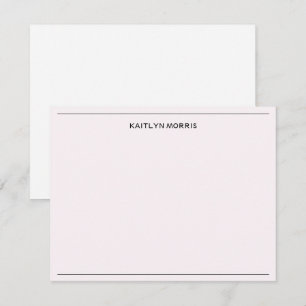 Modern svart monogram-Avslappnad - Rosa med ultraB Anteckningskort