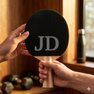 Modern svart monogram pingisracket