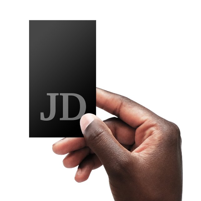 Modern svart Monogram Visitkort (Skapare uppladdad)