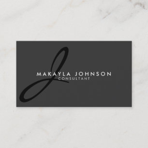 Modern & svart Monogramprofessionell för elegant Visitkort