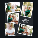 Modern svart multifotofamiljs hemdekoder poster<br><div class="desc">Modern snyggt budget för multifotofamiljens hemdekanter. Svarta och vita färg kan ändras.</div>