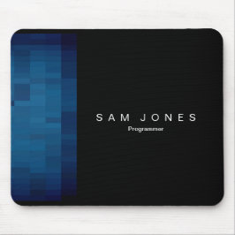 Modern svart N Blue Pixel Musmatta