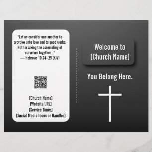 Modern Svart Nutida Kyrkobulletin  Reklamblad