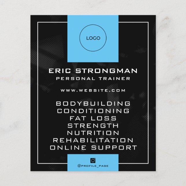 Modern svart och blå ram flygblad (Framsidan)