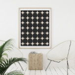Modern svart och Cream Mönster i mitten av århundr Poster<br><div class="desc">Ett modernt,  minimalistiskt grafiskt mönster av svart- och krämform i coola i ett modernt stil i mitten av århundradet.</div>