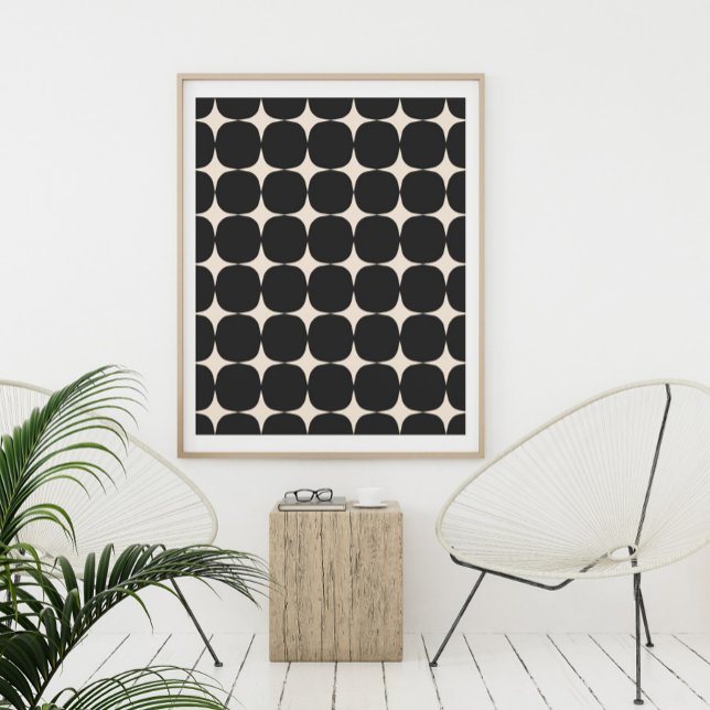 Modern svart och Cream Mönster i mitten av århundr Poster (Skapare uppladdad)