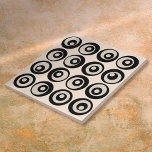 Modern svart- och gräsklippcirkel i mitten av århu kakelplatta<br><div class="desc">En snyggt i mitten av århundradet med coola,  svart och gräddcirklar i mönster. Designad av Thisisnotme©</div>