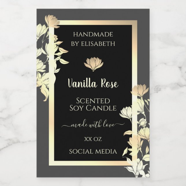 Modern svart- och Grått-förpackningsetikett Guld R Mat Etikett (Singel etikett)