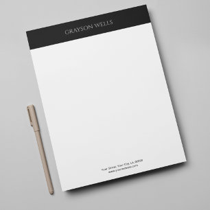 Modern svart och Grått-minimalistisk Professionell Brevhuvud