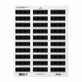 Modern svart och grått returadress etikett