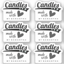 Modern svart och Grått tillverkad med Kärlek Heart Klistermärken