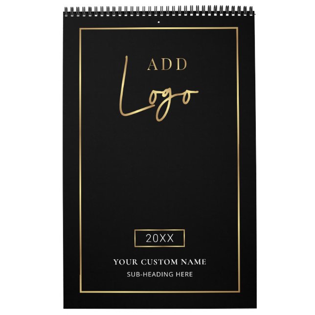 Modern svart och guld affärsslogan varumärke 2027 kalender (Omslag)
