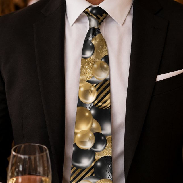 Modern svart och guld ballong slips (Skapare uppladdad)