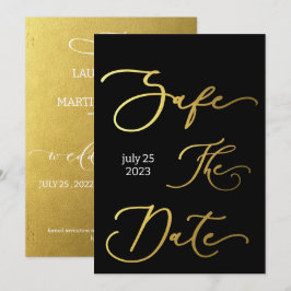 Modern svart och guld Elegant Inbjudan