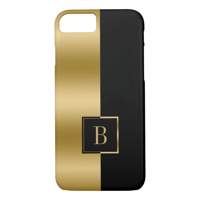 Modern svart och Guld enkel geometrisk design Case-Mate iPhone Skal (Baksida)