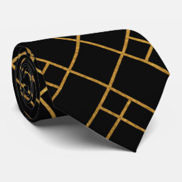Modern svart och Guld-geometrisk nosthälsa Slips