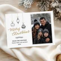 Modern svart och Guld handritad familjefoto