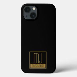 Modern svart och Guld, inledande monogram