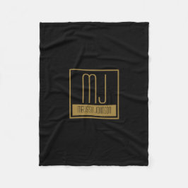 Modern svart och Guld, inledande monogram Fleecefilt