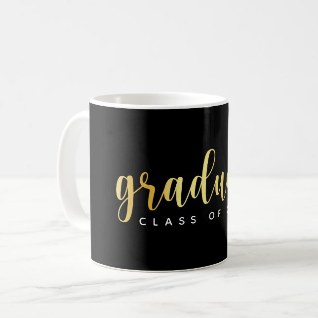 Modern svart och Guld-klass Kaffemugg (Framsida vänster)