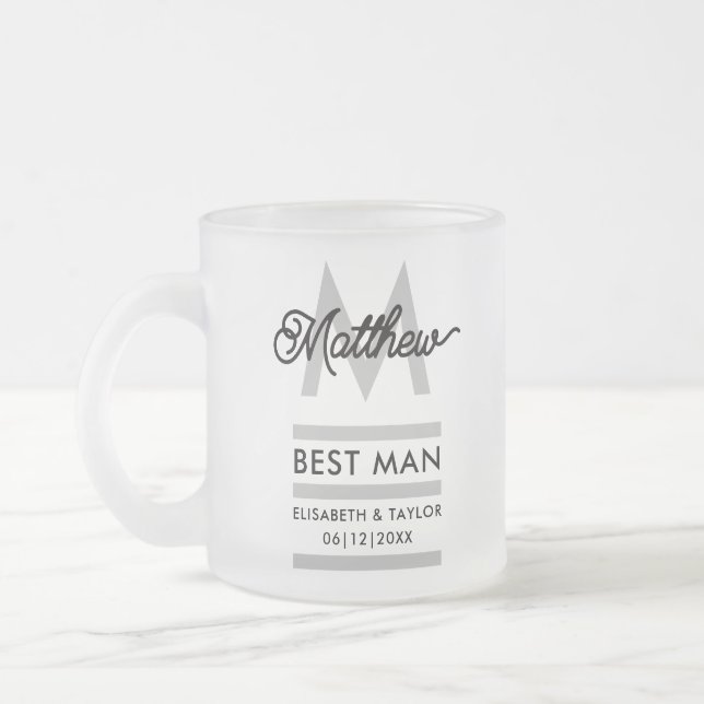 Modern svart och guld Lägg till namn & monogram Bä Frostad Glasmugg (Vänster)